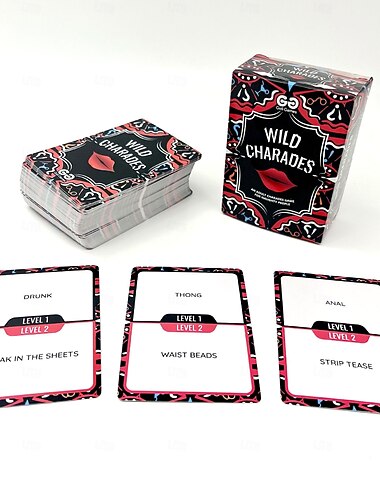  ville charades voksen festspill - slem &Skittent kortspill til spillkveld - hysteriske voksensjarader med nivå 1 &nivå 2 utfordringer - morsom gave til utdrikningslag &par