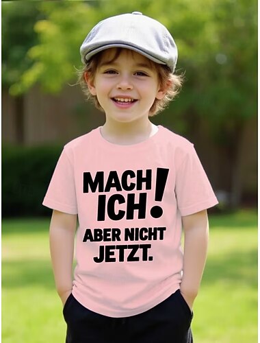  Garçons 3D Graphique Lettre T-shirt Manche Courte Impression 3D Été Printemps Sports Mode Streetwear Enfants 4-12 ans Col Rond Occasionnel Quotidien Extérieur Coupe régulière