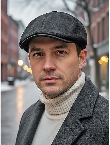  כובע שטוח זמש לגברים בצבעים שונים, כובע עיתון קלאסי, נוח ומסוגנן, מושלם לאירועים יומיומיים וחצי רשמיים