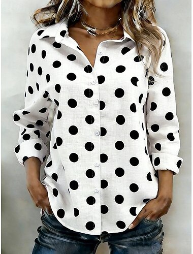  Dam Skjorta Knappar Mönster Grafisk Geometrisk Elegant Vintage Tropisk Långärmad Tröjkrage Vanliga toppar Dagligen Arbete Blå Svart Rodnande Rosa Grön Sommar Vår Höst