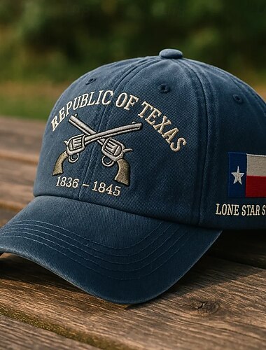  Casquette de Baseball Texas Cowboy État de l'Étoile Solitaire Rétro Vintage Patrimoine Patriotique pour Unisexe Adulte Impression 3D  pour Jour de l'Indépendance / 4 Juillet 4 Juillet Extérieur