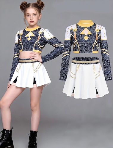  Kpop-inspirert Inspirert av koreansk idol Popstjerne Kostume Fancy dress Karnevalskostyme Virtuelt idol for Jente Barne Halloween Karneval Ytelse Comic Con Anime-messe