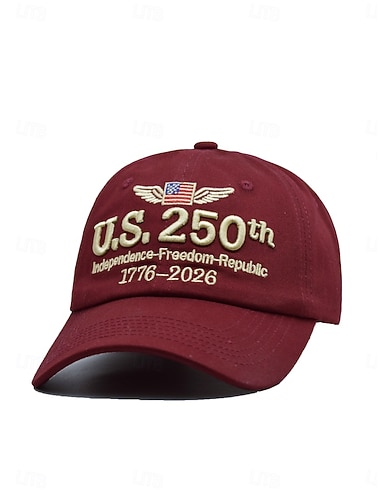  Damen Hut Hut zum 250-jährigen Jubiläum der Vereinigten Staaten Baseballkappe Sonnenhut Grafikkappe Sonnenschutz Winddicht Atmungsaktiv Täglich Outdoor Wochenende Stickerei Buchstabe
