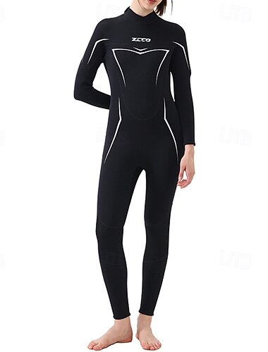  Dames Neopreen wetsuit van 3 mm Thermisch volledig lichaamspak Effen Warmte-isolerend Verdikt UV-beschermend Lange mouw Zwemkleding Zwempak Surfen Duiken Snorkelen Lente