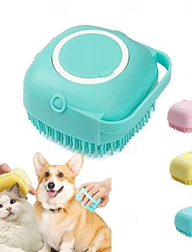  szczotka do kąpieli dla zwierząt, miękki silikonowy szampon dla zwierząt, dozownik do masażu, szczotka pod prysznic do pielęgnacji, do mycia psów i kotów o krótkiej i długiej sierści