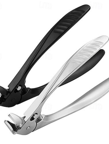  Cortauñas curvo negro, ergonómico &Fácil para personas mayores, herramienta de corte con cabezal en ángulo de apertura de mandíbula amplia, cortadora resistente con apertura de mandíbula ultra ancha