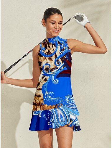  Naisten golf mekko Taivaan sininen Hihaton Hameet Naisten Golfasut Vaatteet Asut Vaatteet