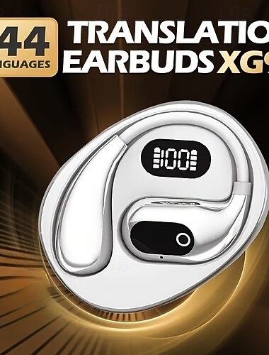  Écouteurs sans fil Bluetooth avec traducteur intégré, traduction en temps réel dans 138 langues, compatibles iOS. &Android