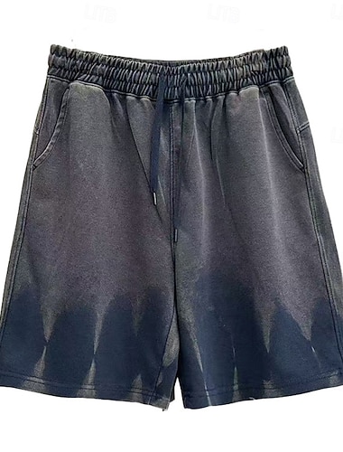  Homens Calção Shorts casuais Shorts com lavagem ácida Com Cordão Cintura elástica Lavado Cor Única Conforto Respirável Comprimento do joelho Diário Ao ar livre Feriado Moda Roupa de rua Preto Azul