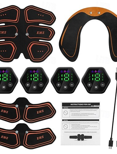  Magehelseapparat Lazy Person Patch Vibrasjonsmassasje Hoftemuskelmassasjelapp Lindrer Tretthet for Menn og Kvinner