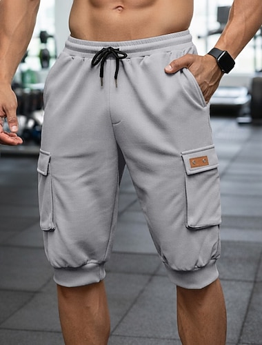  Herren Aktive Shorts Caprihose Sweat-Shorts Shorts Sommershorts Kordelzug Elastischer Bund Einfach Wadenlang Täglich Outdoor Streetwear Sport Streetwear Schwarz Khaki Dehnbar