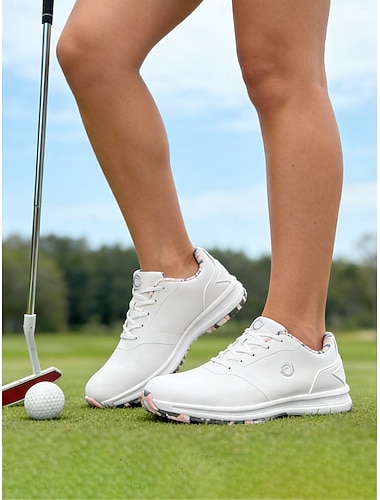  Golfschoenen zonder spikes voor dames – waterdichte, lichtgewicht, gedempte wandelsneakers met antislipzool voor dames, golf, trainingen, buitensporten, reizen en dagelijks gebruik.
