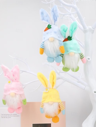  Pääsiäiskori Täytteet 4 Kpl Ripustettavia Jänis Tonttuja Pääsiäiskoristeet Kotiin Pehmeät Kevät Tomte Koristeet Jäniksen Korvalla Pääsiäispuu Ripustettavat Koristeet Onnekas Loma Lahja Lapsille