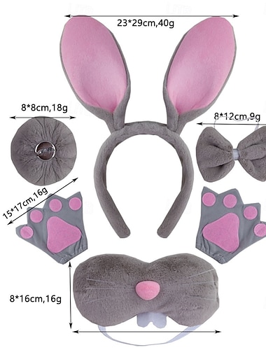  Mehre Accessoires Tier Kaninchen Osterhase Lustig Kinder Mädchen Halloween Karneval Karneval Party Verkleiden