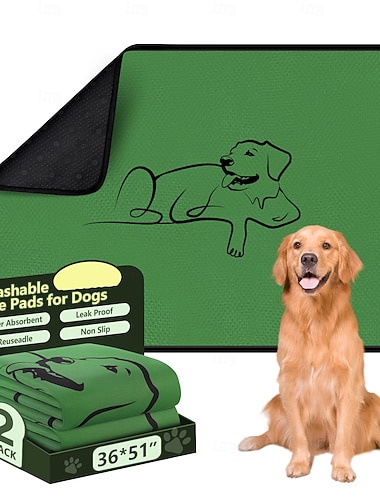  2 omyvatelné čůrací podložky pro psy 18"x24", opakovaně použitelné, výcvikové podložky pro štěňata, savé, protiskluzové &nepropustné pro bednu na štěnění domácích mazlíčků, ohrádku, přepravku,