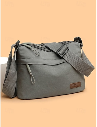  Sac bandoulière femme en nylon, grand sac à main léger à poches multiples, style décontracté multicolore idéal pour les trajets quotidiens, les voyages, le shopping et la ville.