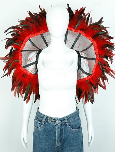  Karneval 2026 Rio Karneval Samba Tilbehør Kvinne Rød Fjær Karneval Bakstykke Store Samba Danser Ryggsekk Vinger Rio Parade Showgirl Kostyme Tilbehør Brasil Festival Danse Kostyme