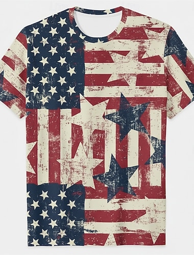  Patriotismi T-paita Graafinen t-paita USA Retro / vintage Patriotismi T-paita 1776–2026 varten Sukupuolineutraali Aikuisten 3D-tulostus varten Itsenäisyyspäivä 4. heinäkuuta