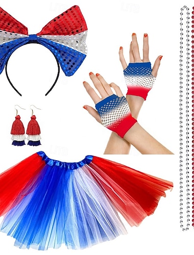  Mer Tilbehør Cosplay Voksne Dame Uavhengighetsdag 4. juli Fest Festival Kle deg opp