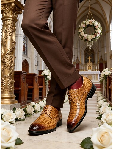 Bruine en beige brogue-schoenen voor heren – een klassiek ontwerp voor bruiloften en speciale gelegenheden.