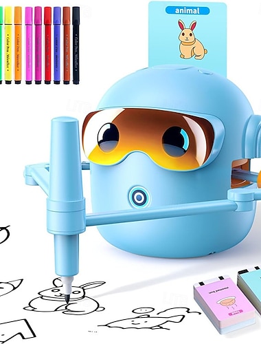  Tegnerobot for barn Montessori-maling leker stemme interaktiv pedagogisk tegnemaskin