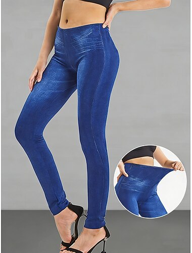  Damen Leggings Gemütliche Leggings Urlaub Streetwear Lässig Volle Länge Hohe Taille Grafik Drucken Komfort Bequem Dehnbar Lässig Täglich Urlaub Blau Schwarz Gelb Rosa Frühling Herbst Schmale Passform