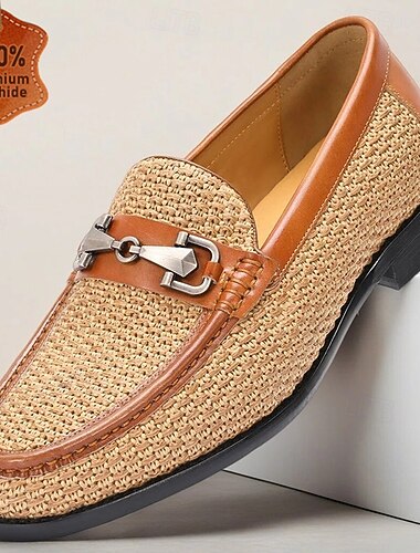  Stilige skinnloafers for menn – vevd design med skinndetaljer, ideelle for både uformelle og semi-formelle anledninger