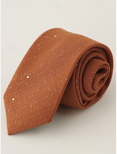  Polyester stropdas voor heren – verkrijgbaar in meerdere kleuren, elegant voor bruiloften en diners, effen kleur met een subtiel glinsterend effect.