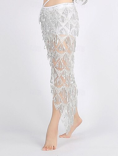  Samba Dancewear Pailletten Beaded Franje Buikdans Heup Sjaal Prestatie Kostuum