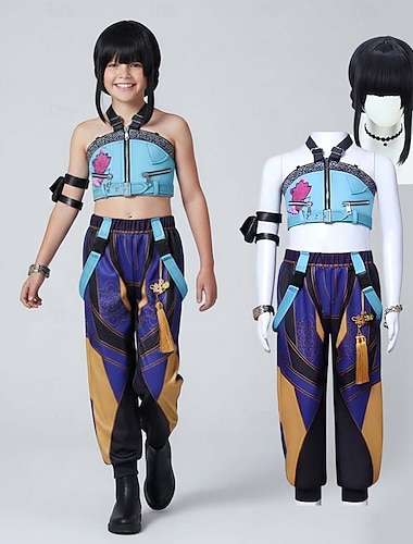  Kpop-inspirert Inspirert av koreansk idol Popstjerne Cosplay kostyme Cosplay Parykker Cosplay kostyme for Jente Barne Halloween Barnas Dag Maskerade