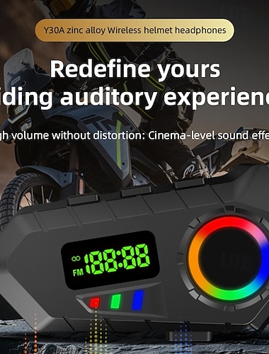  Nieuwe Y30A cross-border motorhelm Bluetooth-oortjes voor motorrijden met een groot bereik voor luisteren, muziek en bellen.