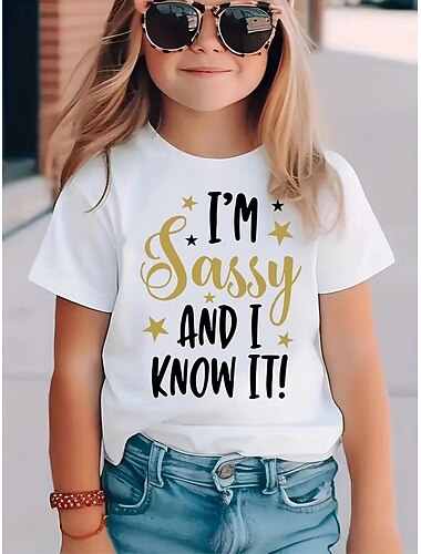  Dívčí 3D Grafika Písmeno Tričko Košilky Krátký rukáv 3D tisk Léto Jaro Sportovní Módní Šik ven Děti 4-12 let Tričkový Ležérní Denní Venkovní Běžný