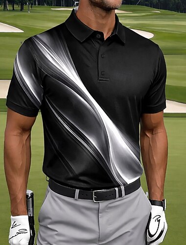  Miesten Geometrinen Golf Urheilu poolopaidat Lyhythihainen Poolopaidat Kauluspaidat Vapaa-aika Urheilu- ja treenivaatteet Napit Kesä Kevät Rubiini Apila Harmaa