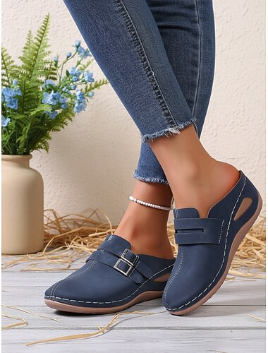  Blauwe instapschoenen voor dames – comfortabele schoenen met zachte zool voor thuis, werk, wandelen, reizen en dagelijks gebruik.