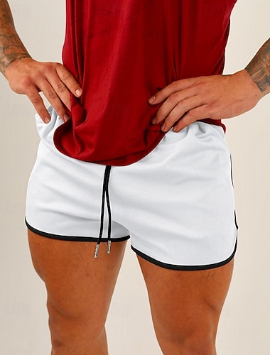  Męskie Spodenki do biegania Sportowe szorty Spodenki na siłownię Ściągana na sznurek Kieszeń Elastyczny pas Szorty Codzienny Na zewnątrz Urlop Lato Szybkie wysychanie Lekki Miękka Trening w siłowni