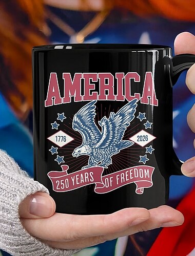  Mok ter ere van het 250-jarig bestaan van de Verenigde Staten, patriottisch cadeau, keramische koffiemok ter gelegenheid van het 250-jarig jubileum, 1776-2026 Amerika 250, cadeau voor