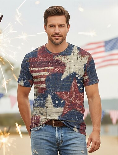  Патриот Как у футболки Футболка с рисунком США Ретро Патриот Как у футболки 1776-2026 для Универсальные Взрослые 3D печать  для День независимости 4 июля