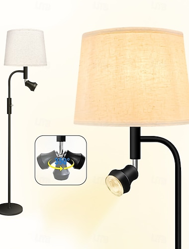  LED-Stehlampe mit augenschonender Leselampe in U-Form, zweifarbigem Design, 3-stufiger Dimmfunktion, verstellbare Stehlampe für Schlafzimmer, Wohnzimmer, Büro und als Eckbeleuchtung für die Wohnräume