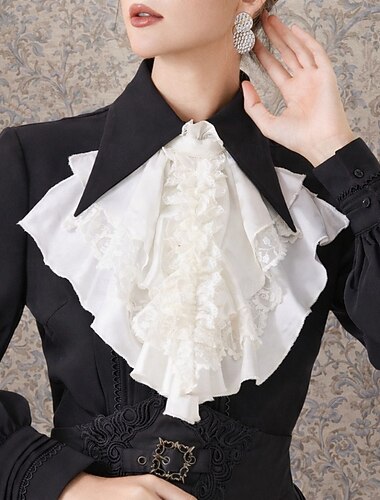  וינטאג' רוקוקו ויקטוריאני צווארון ניתן להסרה נסיכות אַצִילָה תחפושות בגדי ריקוד נשים קרנבל ליל כל הקדושים יריד הרנסנס מבוגרים עוד אביזרים כל העונות