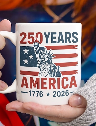  Mok ter ere van het 250-jarig bestaan van de Verenigde Staten, patriottisch cadeau, keramische koffiemok ter gelegenheid van het 250-jarig jubileum, 1776-2026 Amerika 250, cadeau voor