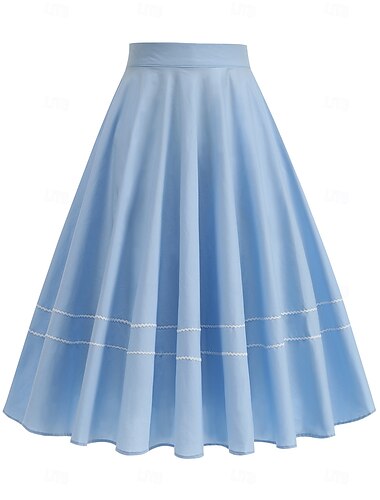  Rockabilly Longue longueur Costume de fête Robe de cocktail Déguisement Femmes Carnaval Saint-Valentin Occasionnel Tenue quotidienne Fête du thé Adulte Jupe Printemps & Été