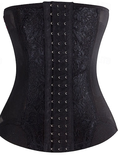  Damen Formende Unterwäsche Schwitzgürtel Lässig Einfarbig Spitze Elastischer Bund Täglich Ärmellos Schwarz Beige Sommer Frühling Herbst Winter Schmale Passform