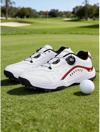  Damesgolfschoenen – ademend leer, antislipzool, moderne sportieve stijl voor vrouwelijke golfers, perfect voor de golfbaan, training, wandelen en buitenspelen.