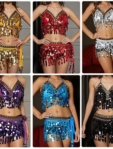  Samba Dancewear Scen Parti Sexig Paljett Fransen Dans Outfitl Prestandakostym