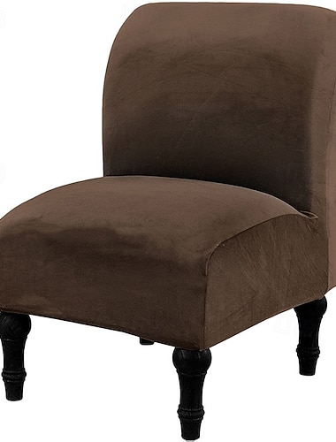  Samtbezug für armlose Akzentstühle, weicher Stretch-Sesselüberzug ohne Armlehnen, abnehmbarer Möbelschutz für armlose Stühle im Wohnzimmer/Esszimmer/Hotelbereich