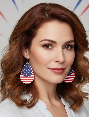 250 aniversario EE.UU. Pendientes Cosplay Adulto Mujer Día de la Independencia 4 de julio Fiesta Rendimiento Disfrazarse