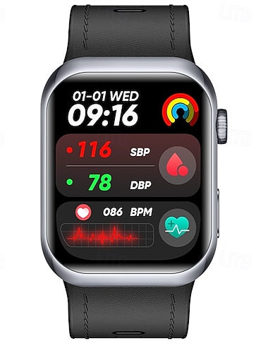  iMosi MT115 Smartklokke 1.96 tommers Smartklokke blåtann Skritteller Samtalepåminnelse Aktivitetsmonitor Kompatibel med Android iOS Dame Håndfri bruk Step Tracker Alltid på skjermen IP68 38 mm urkasse