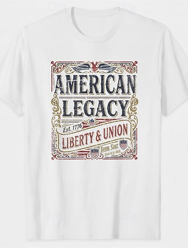  Patriotismi T-paita Graafinen t-paita USA Retro / vintage Patriotismi T-paita 1776–2026 varten Sukupuolineutraali Aikuisten 3D-tulostus varten Itsenäisyyspäivä 4. heinäkuuta