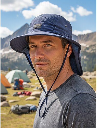  Chapeau de soleil léger en polyester pour homme – chapeau de pêcheur, plusieurs couleurs, respirant et à séchage rapide – parfait pour la pêche, la randonnée et les activités de plein air