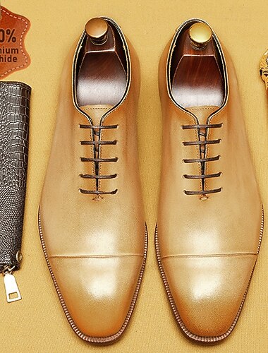  scarpe formali da uomo in pelle marrone chiaro: eleganti calzature da sposa in similpelle per lo sposo, i testimoni dello sposo e gli eventi formali